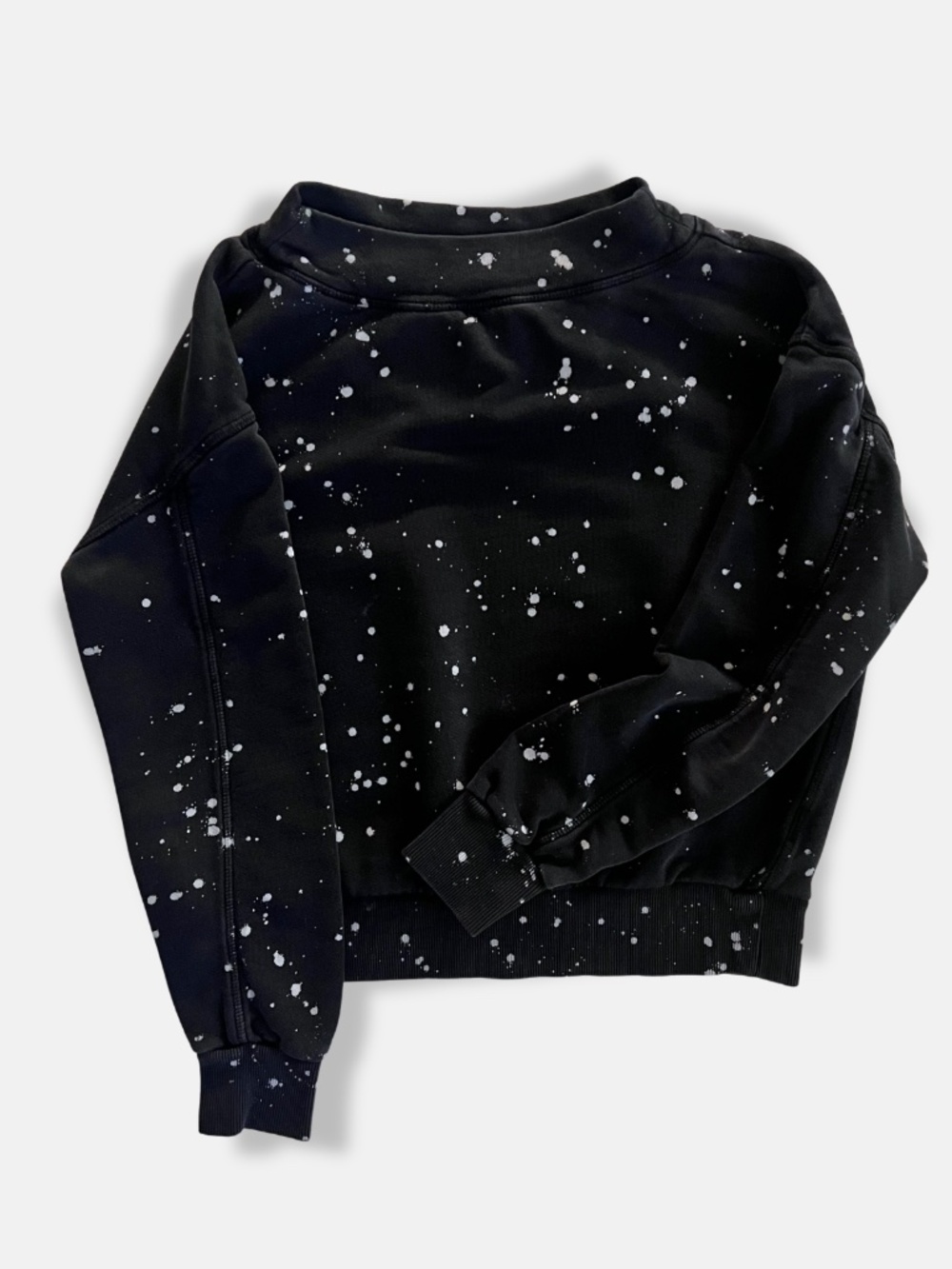Pilcro Anthropologie Elayna Paint Splatter Sweatshirt Black XS Dark Academia